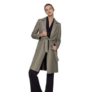 Zara green  Belted wool coat size small